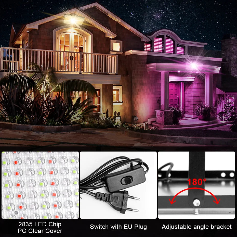 LED Flood Light 300W 100W 50W RGB Led Floodlight AC 220V 240V LED Street Lamp Waterproof IP65 Outdoor Lighting Led Spotlight