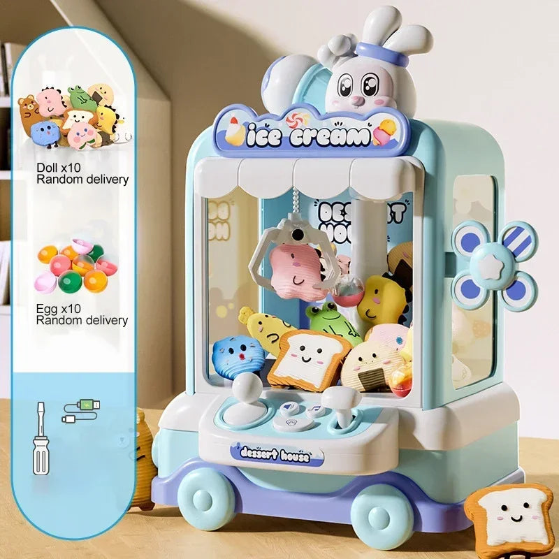 Big Size DIY Doll Machine Kids Coin Operated Play Game Mini Claw Catch Toy Crane Machines Music Doll Children Xmas Gifts Toys 