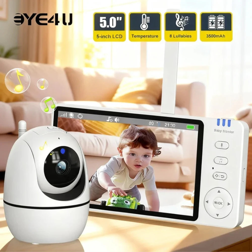 Five-Inch Baby Monitor with Camera and Intercom