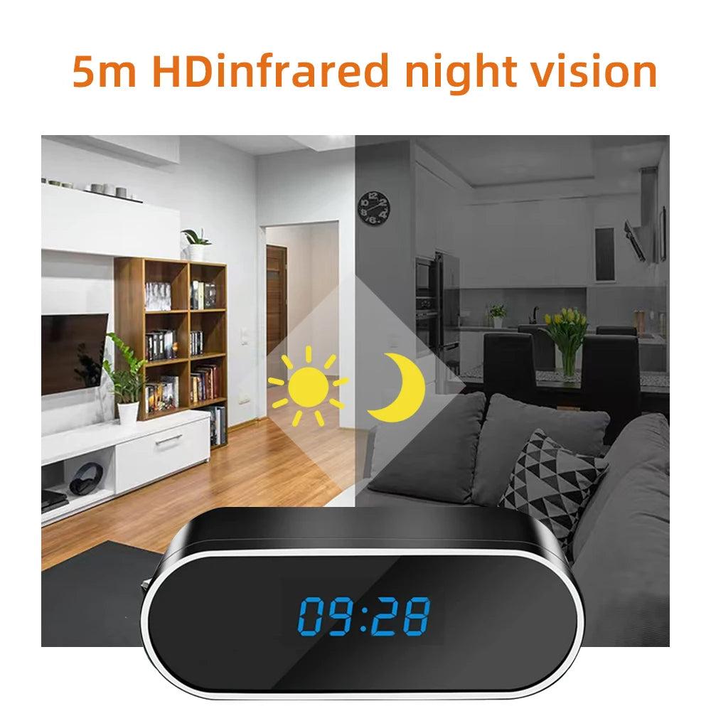 Wireless Clock Camera 1080P with WiFi, Motion Detection and Night Vision