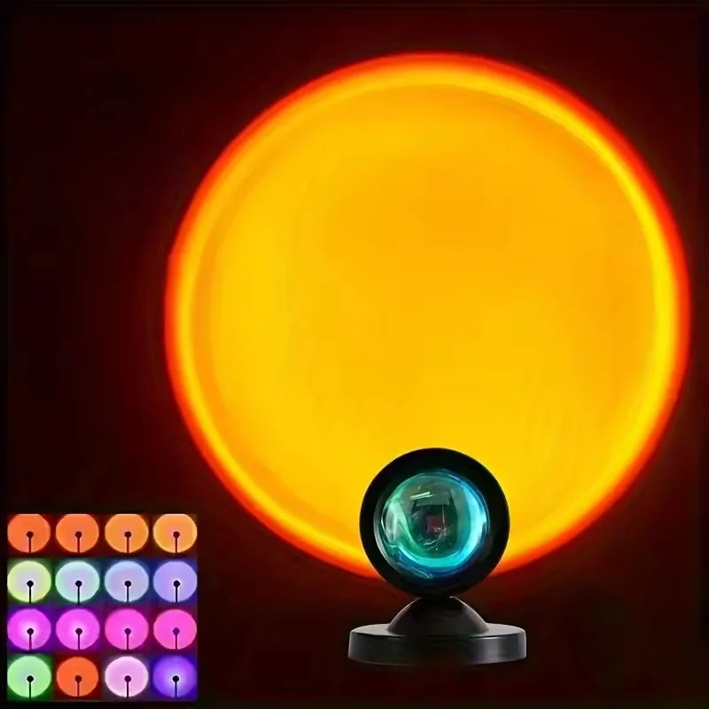 Lampa projekcyjna z 16 kolorami zachodu słońca i pilotem