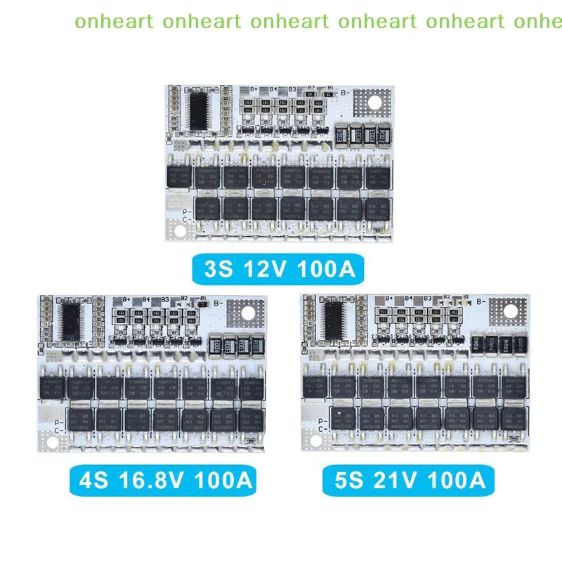 [C]لوحة دائرة حماية BMS لبطاريات الليثيوم أيون LMO والليثيوم الثلاثية، 3s/4s/5s، 12v 16.8v 21v، 3.7v 100a، توازن وشحن بطاريات الليثيوم بوليمر