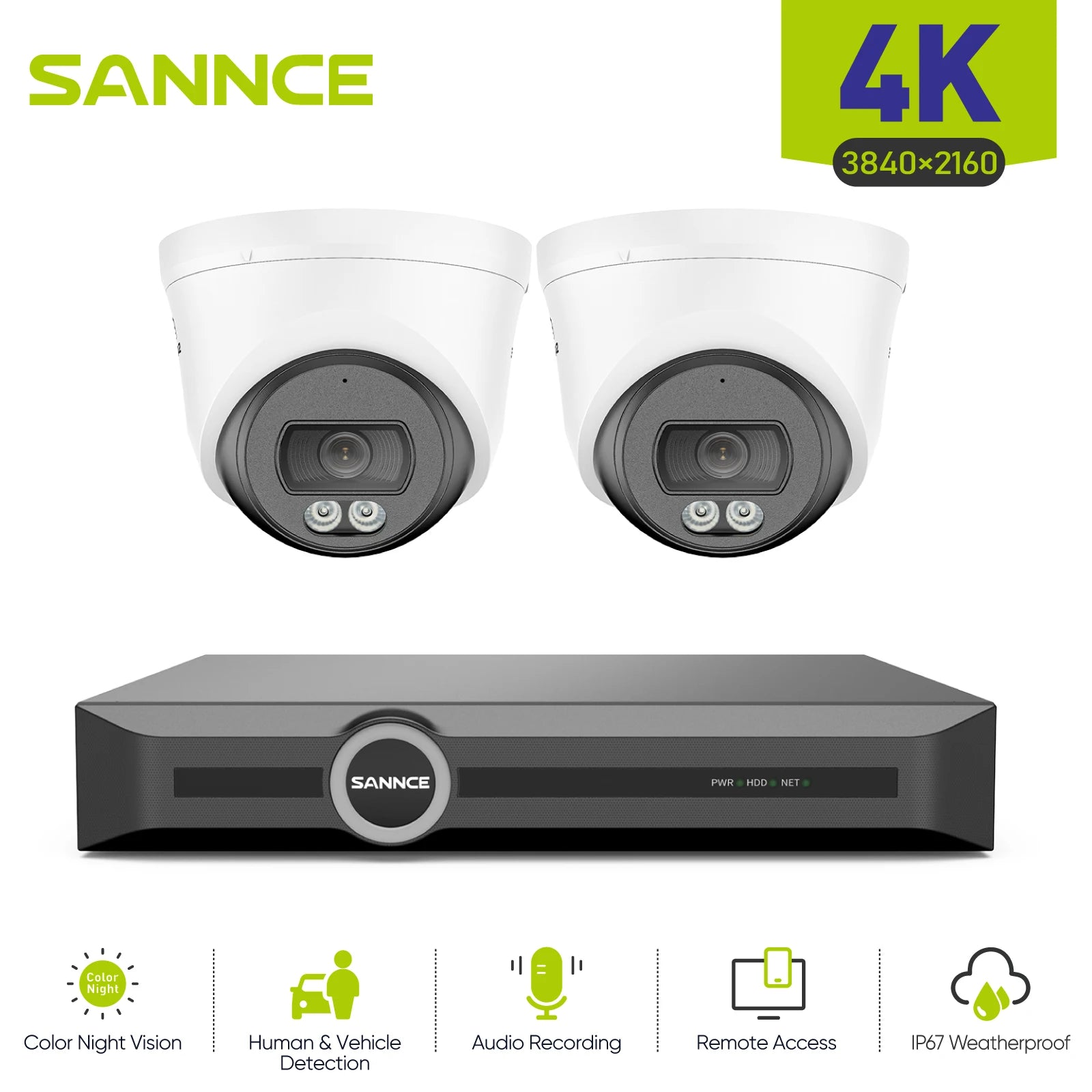 8MP 4K PoE Security Camera System with AI Detection