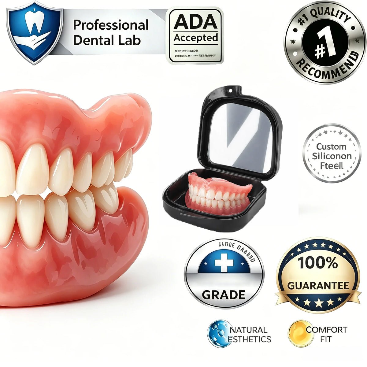Kit de capas cosméticas temporárias para prótese dentária em silicone