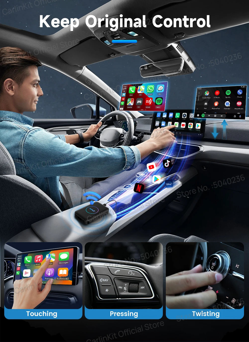 3-in-1 Wireless Phone Integration AI Box