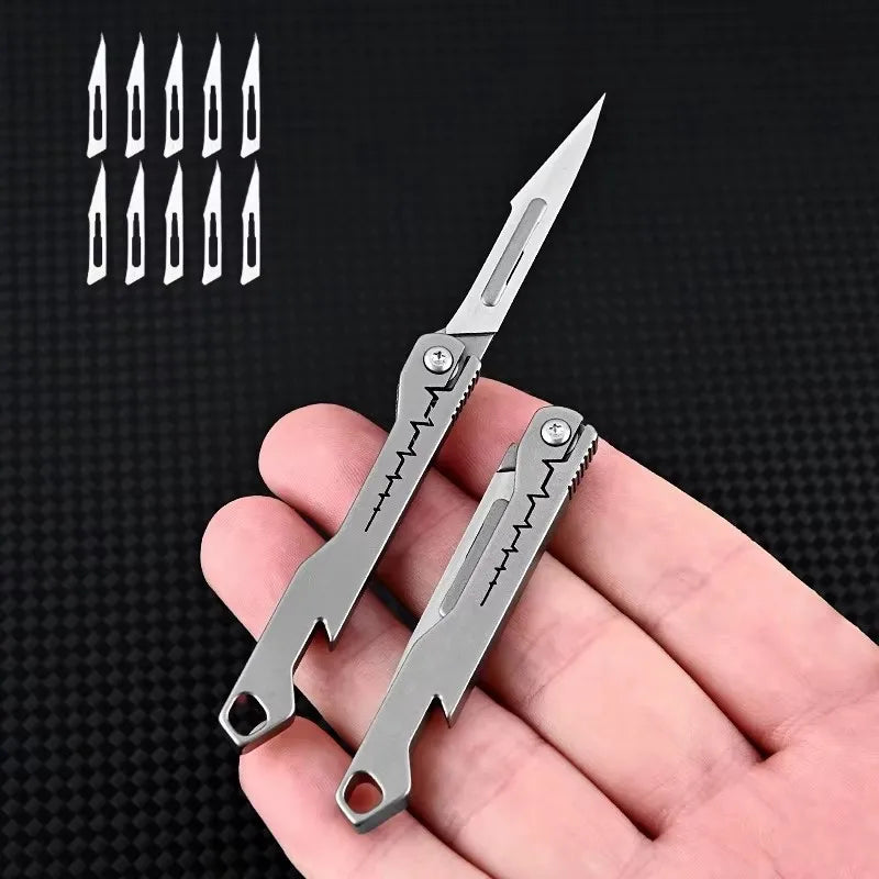 Mini Titanium Alloy Folding Knife for Outdoor EDC