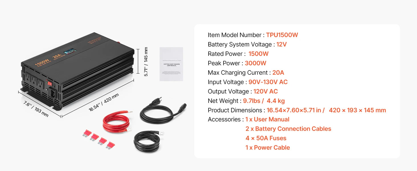 Sump Pump Battery Backup System 1500W / 3000W Auto Switch