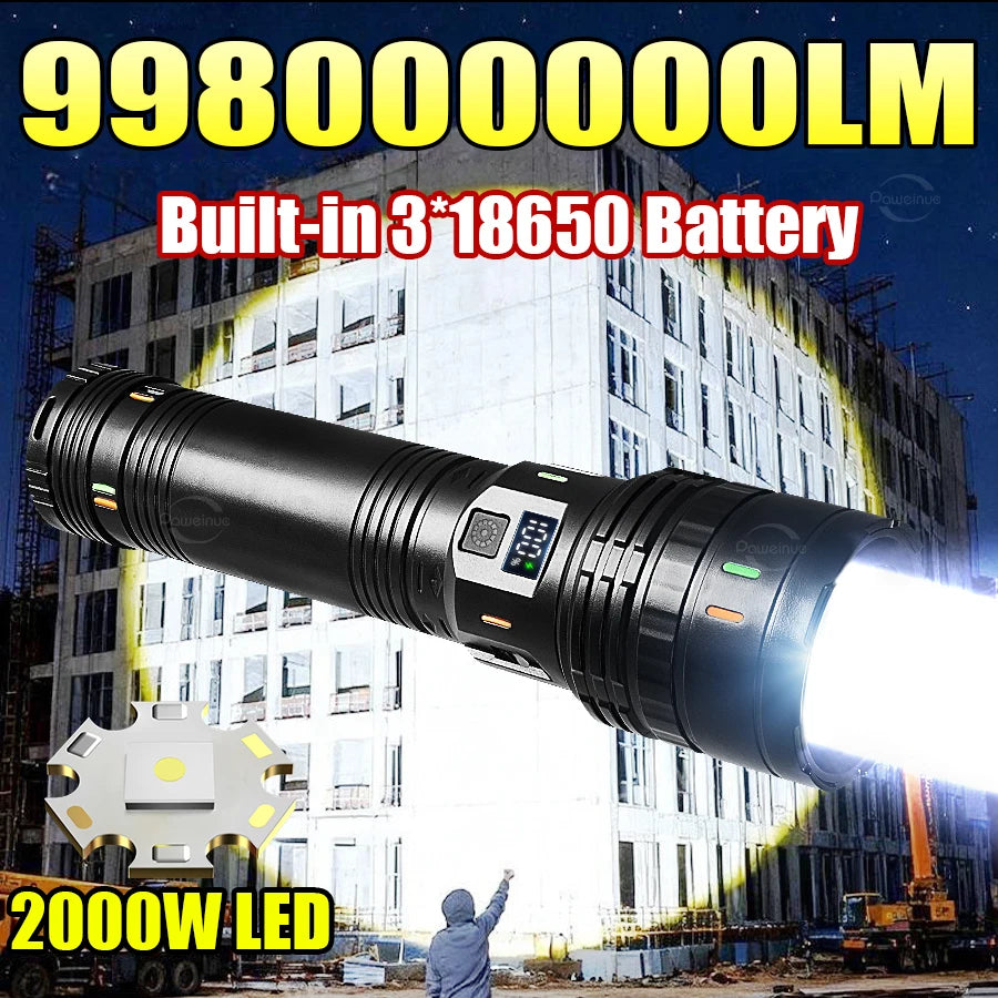 Rechargeable Zoom Torch with USB-C and Power Display