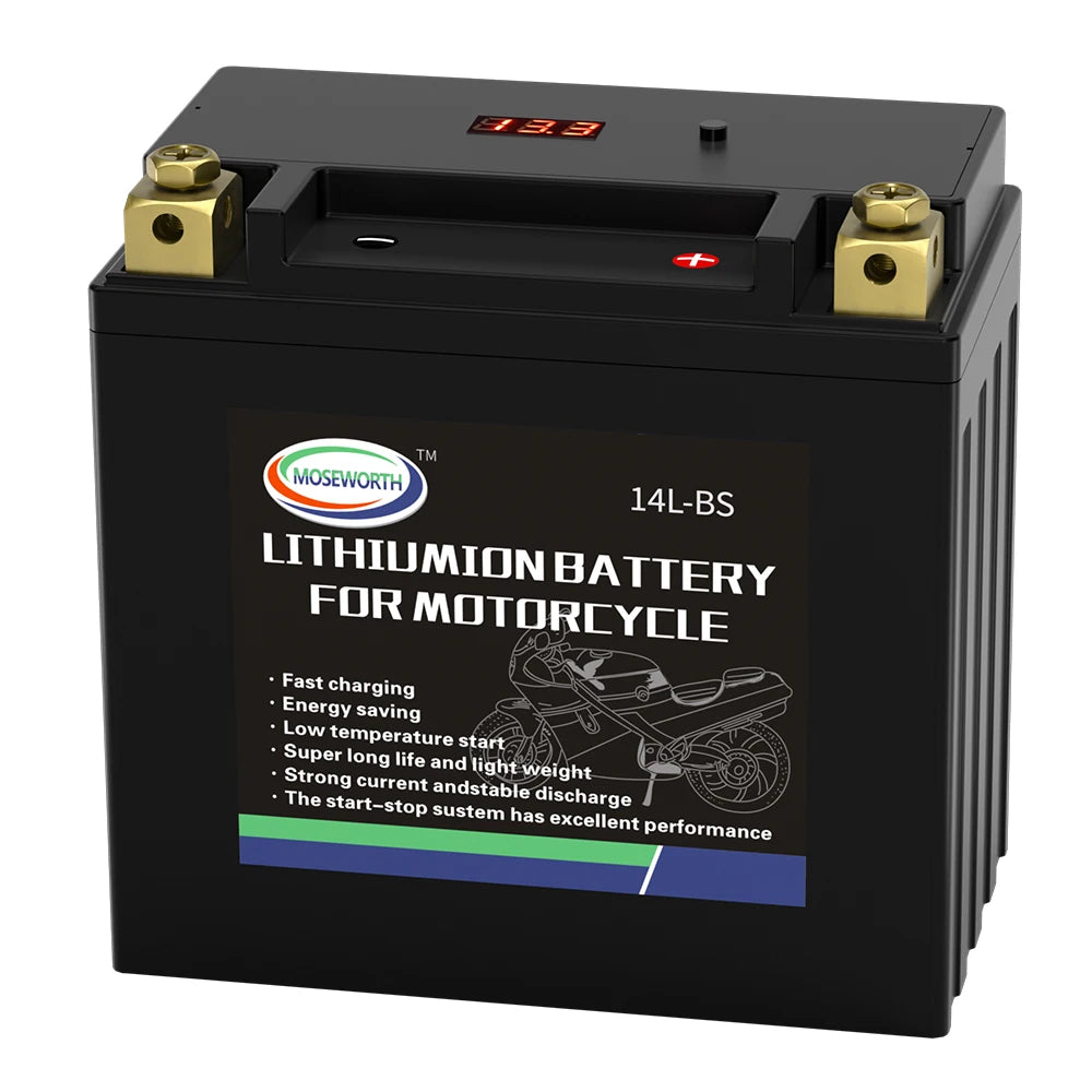Motorcycle Battery 12V LiFePO4 Lithium Ion 4L-BS 160CCA Size-113x70x89mm Built-in BMS Board Lithium Phosphate Ion Battery
