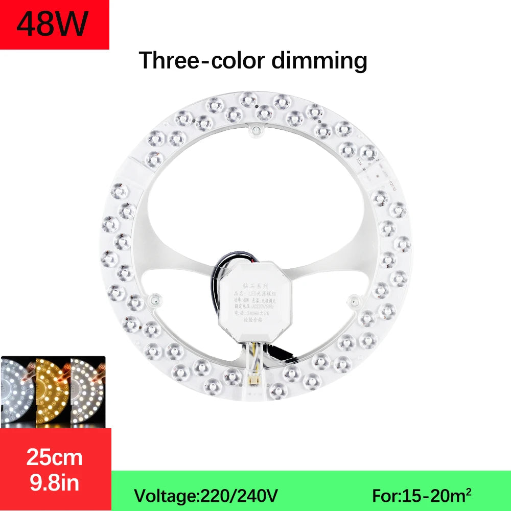 Led Panel Ceiling Light 48W 96W 120W Panel Led Round Replacement Module AC220V-240V Stepless Dimmable Led Module