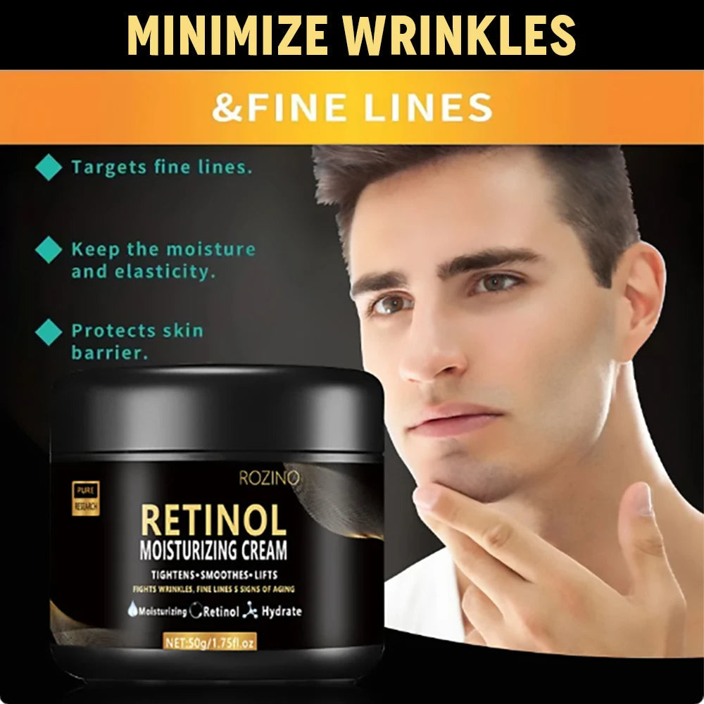 Men's Retinol Face Moisturizer Moisturizing Retinol Cream Anti-Wrinkle Aging Moisturizing Shrink Pores Whitening Smooth Retinol 