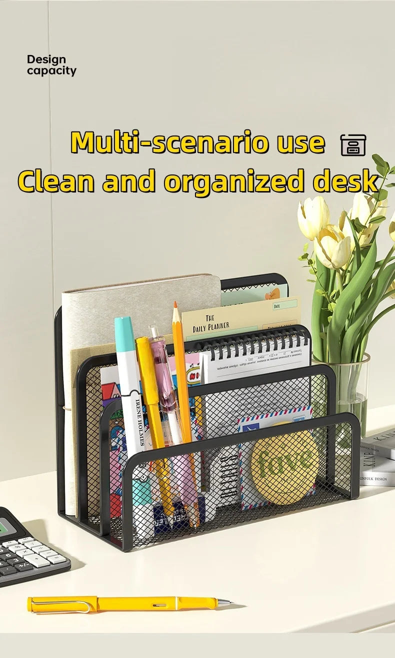 Metal Mesh Desktop Mail Organiser