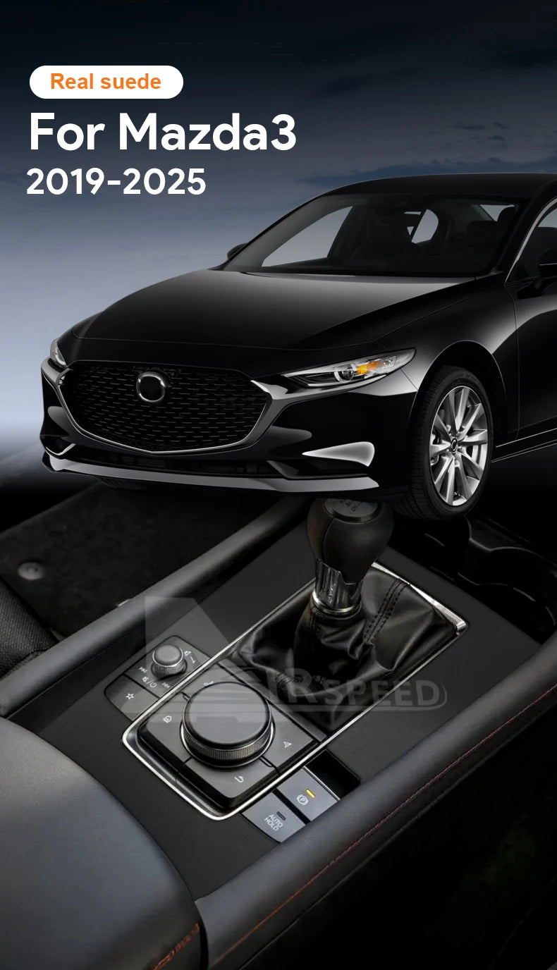 Suede Gear Shift Panel Sticker for Mazda 3 Axela 2019-2025