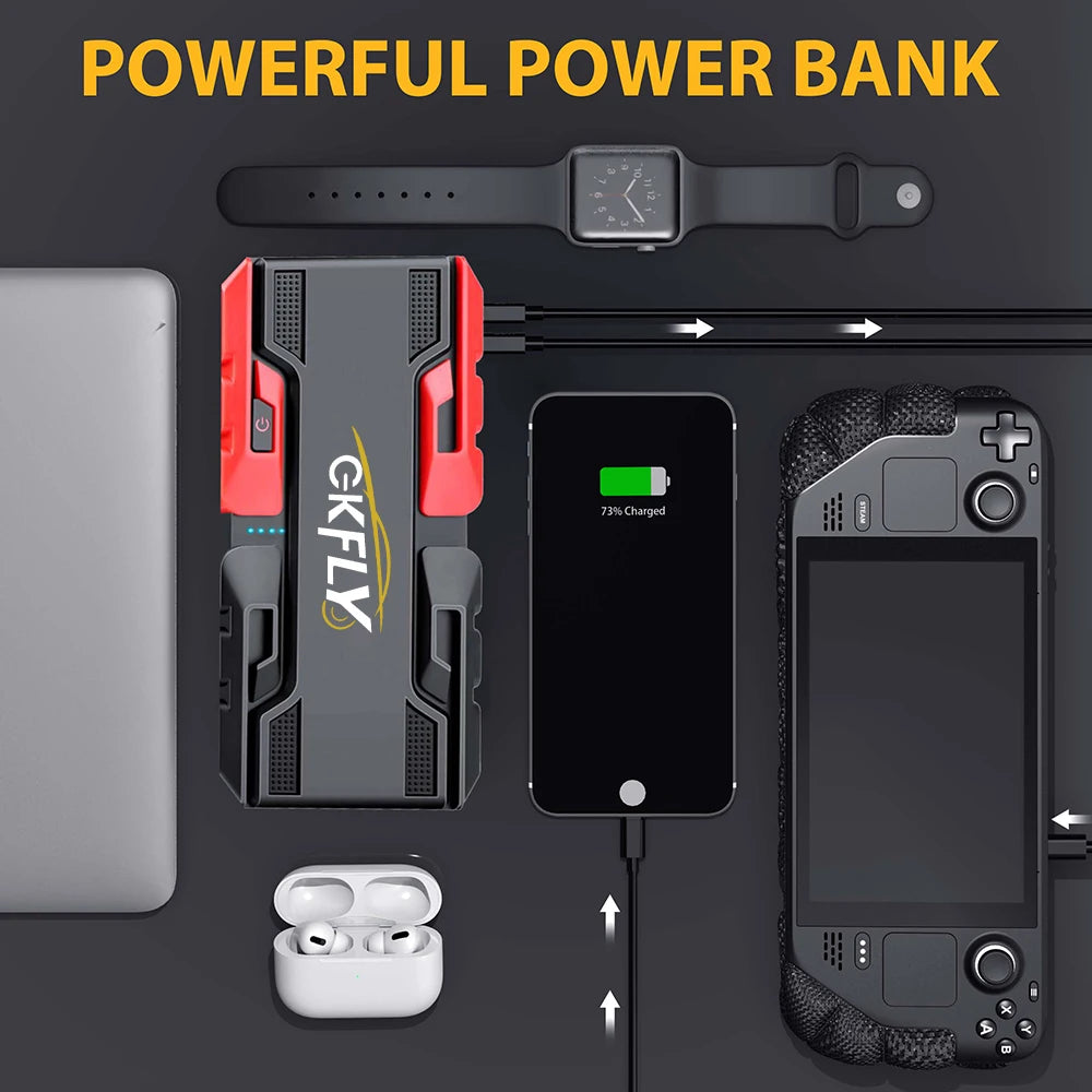 GKFLY Portable Car Battery Jump Starter 8000mAh