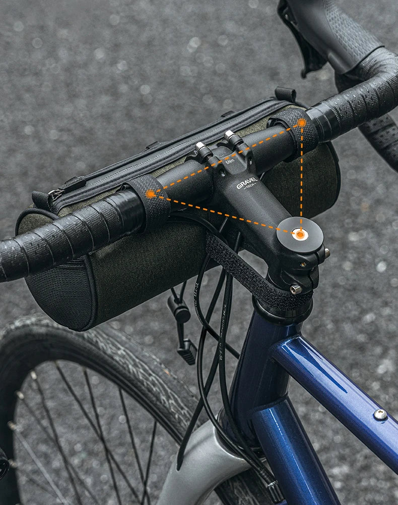 2L Bicycle Handlebar Bag with Shoulder Strap & 3-Point Mount