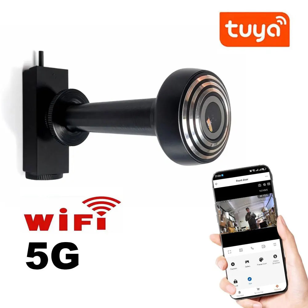 14mm Door Camera Tuya Video Peephole 2.4G / 5G Wifi Camera Mini Motion Detection Door Viewer Video Eye ONVIF RTSP Home Security