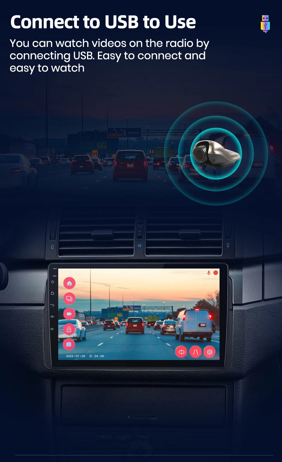 1080P Hidden Dash Cam with Rear Camera