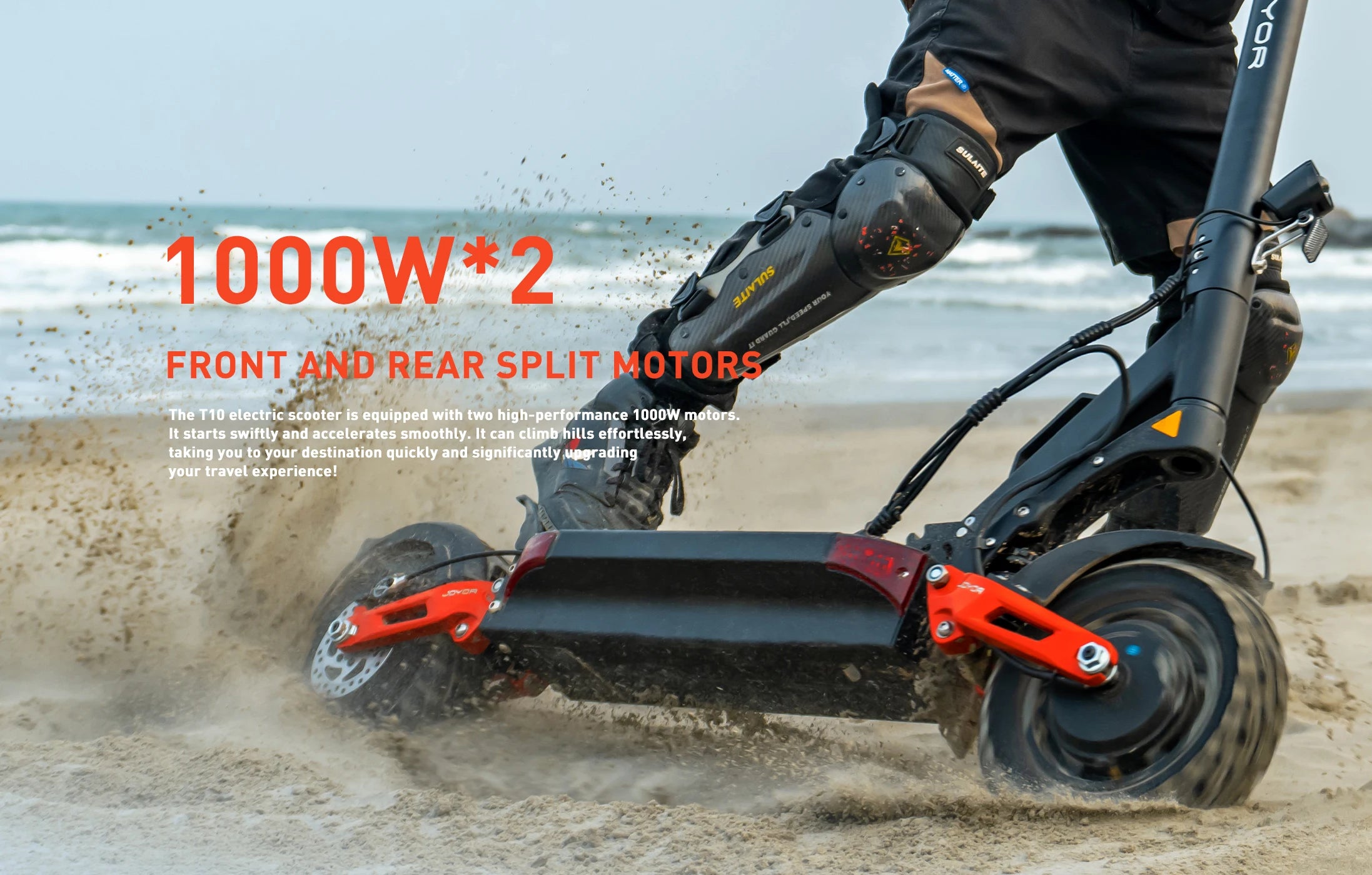JOYOR T10 Adult Electric Scooter with Dual 1000W Motors