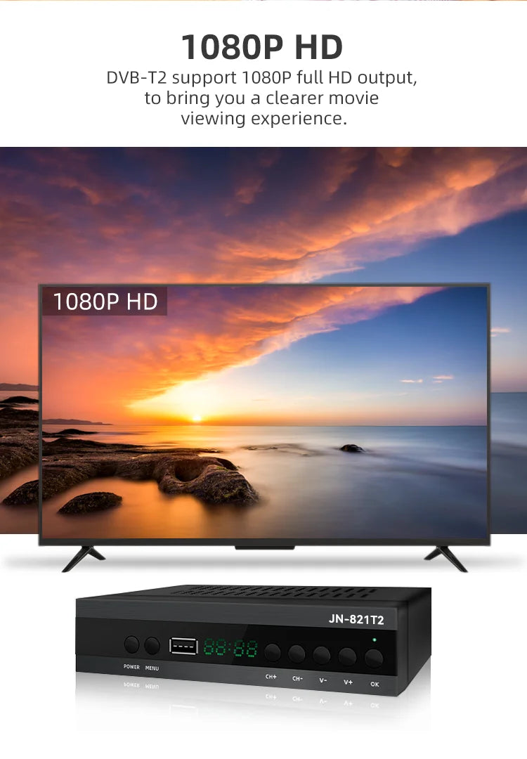HD TV Receiver with DVB‑T2 and H.265 Decoding