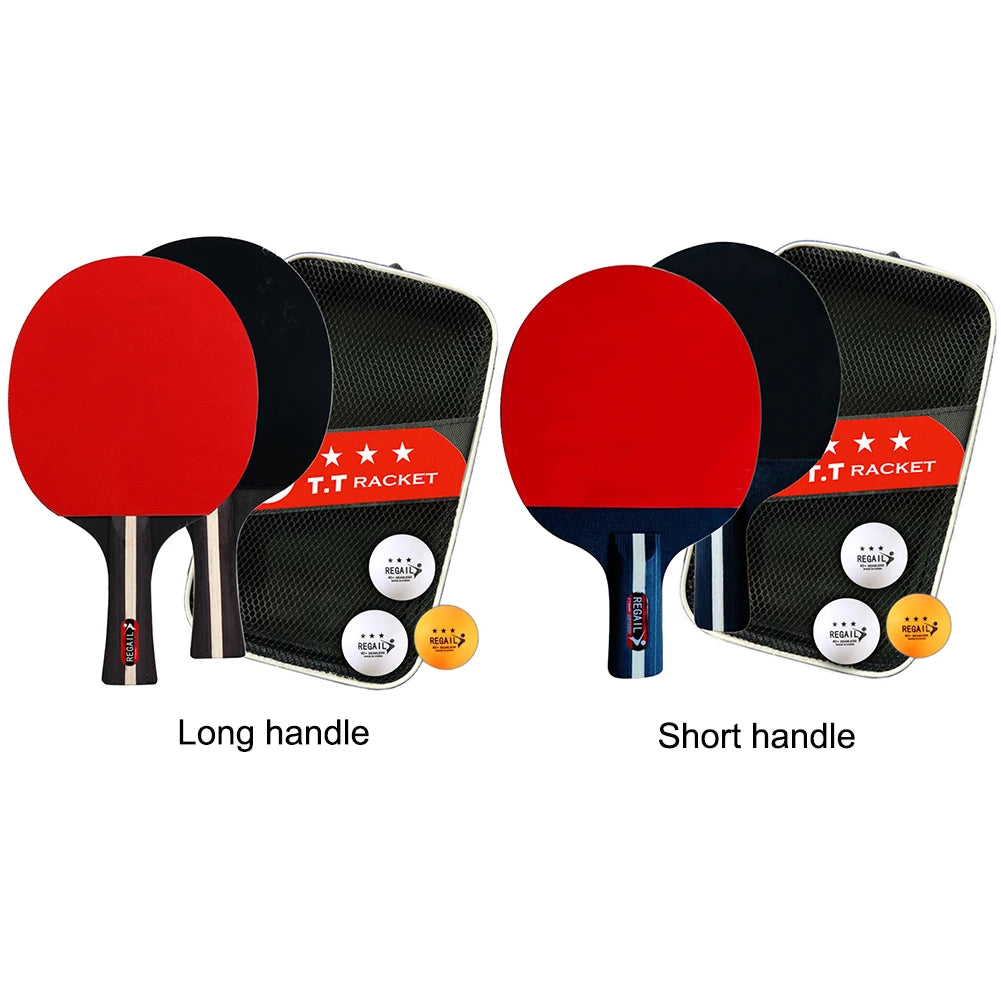 Two-Player Table Tennis Paddle Set with Three Balls