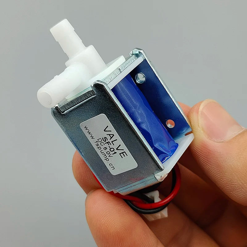Válvula solenoide mini normalmente fechada, 6V, 12V ou 24V