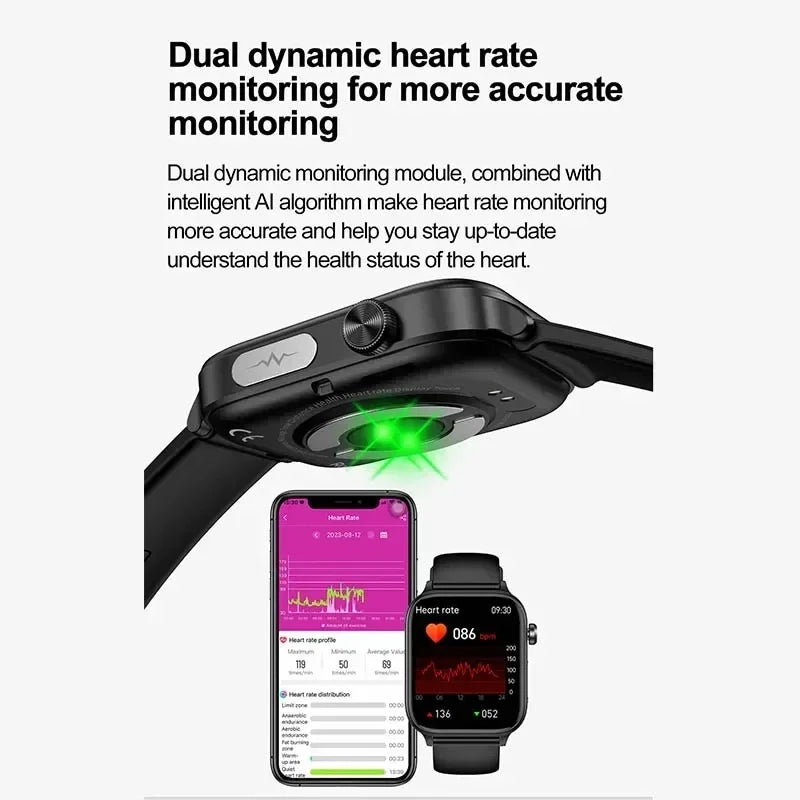 Ceas inteligent cu ecran tactil cu apelare Bluetooth