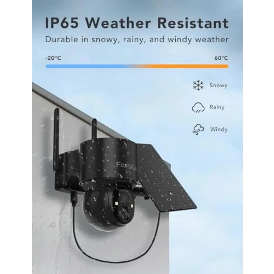 Solar-Powered 2K Wireless PTZ Outdoor Security Camera