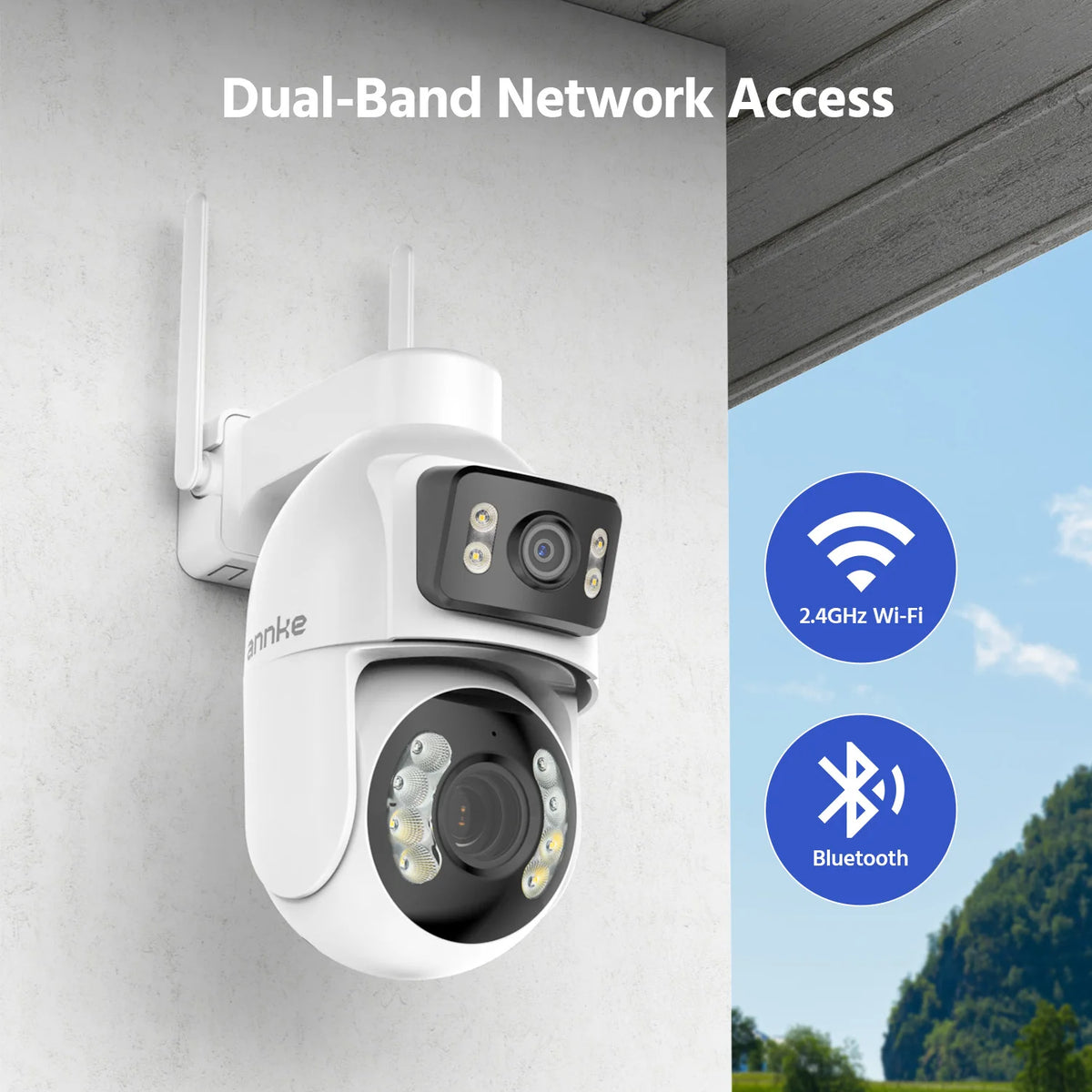 3 Inch PTZ Security Camera Dual Lens 5+5MP with 12X Optical Zoom