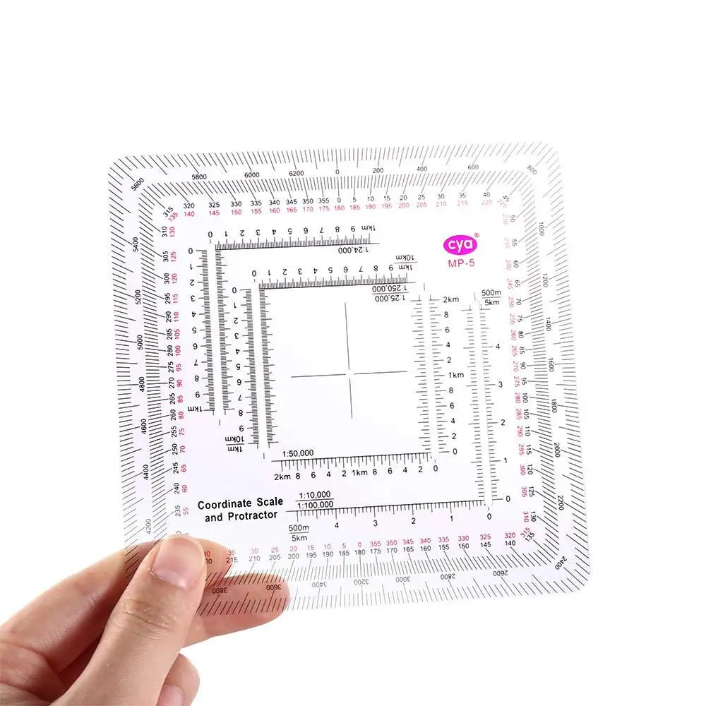 Acrylic Map Protractor and Coordinate Ruler