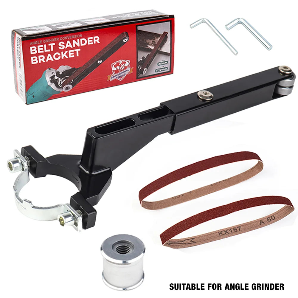Belt-Sander Attachment for Matching Angle Grinders