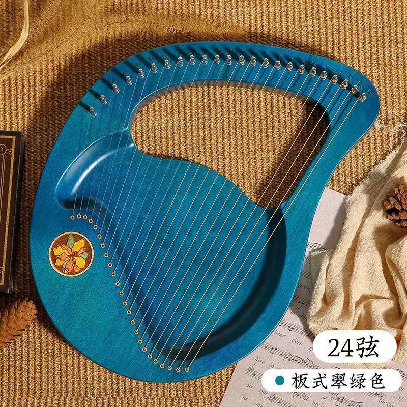Mahogany Lyre Harp - String and Tuning Options
