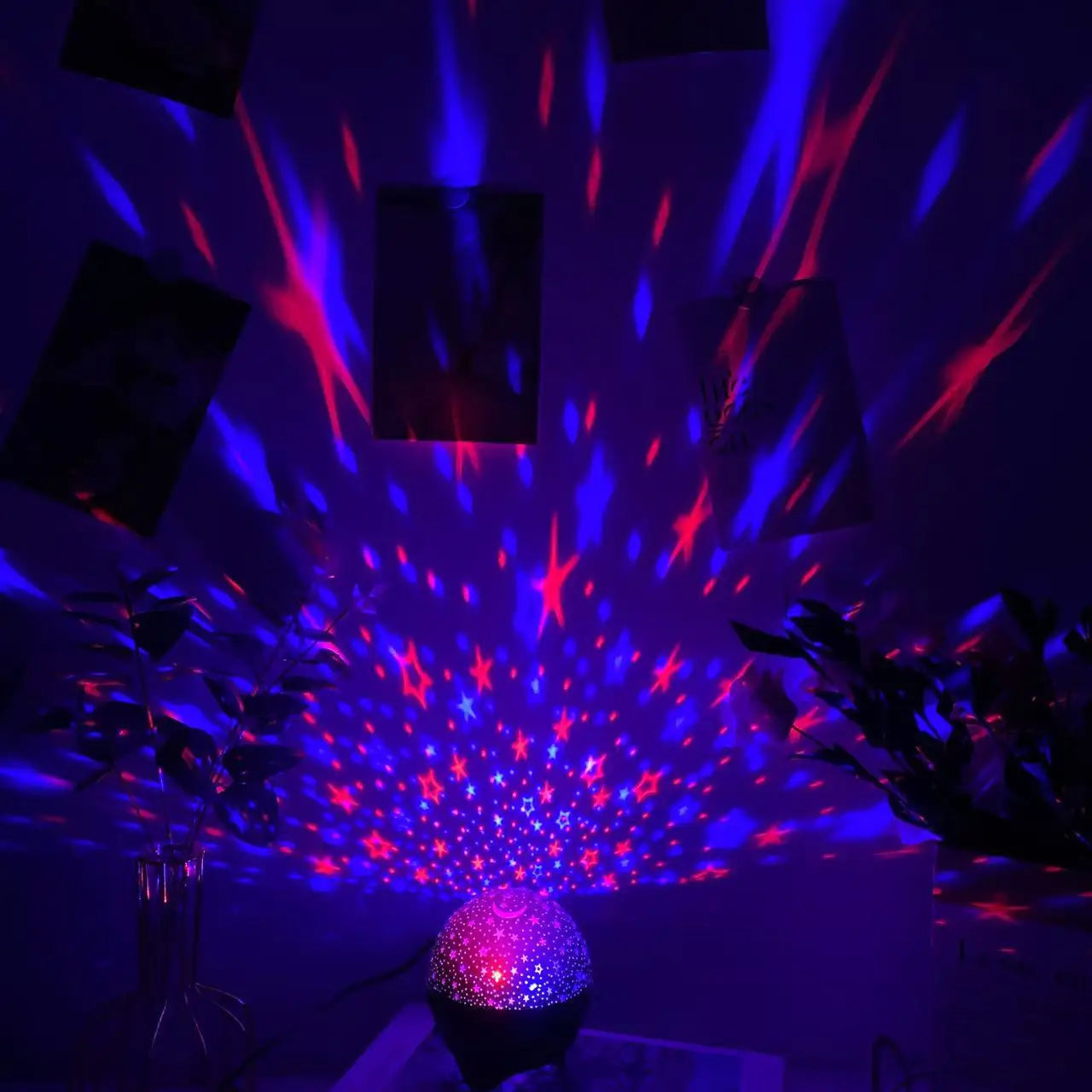 Starry Sky Galaxy Moon Projector Night Light USB RGB