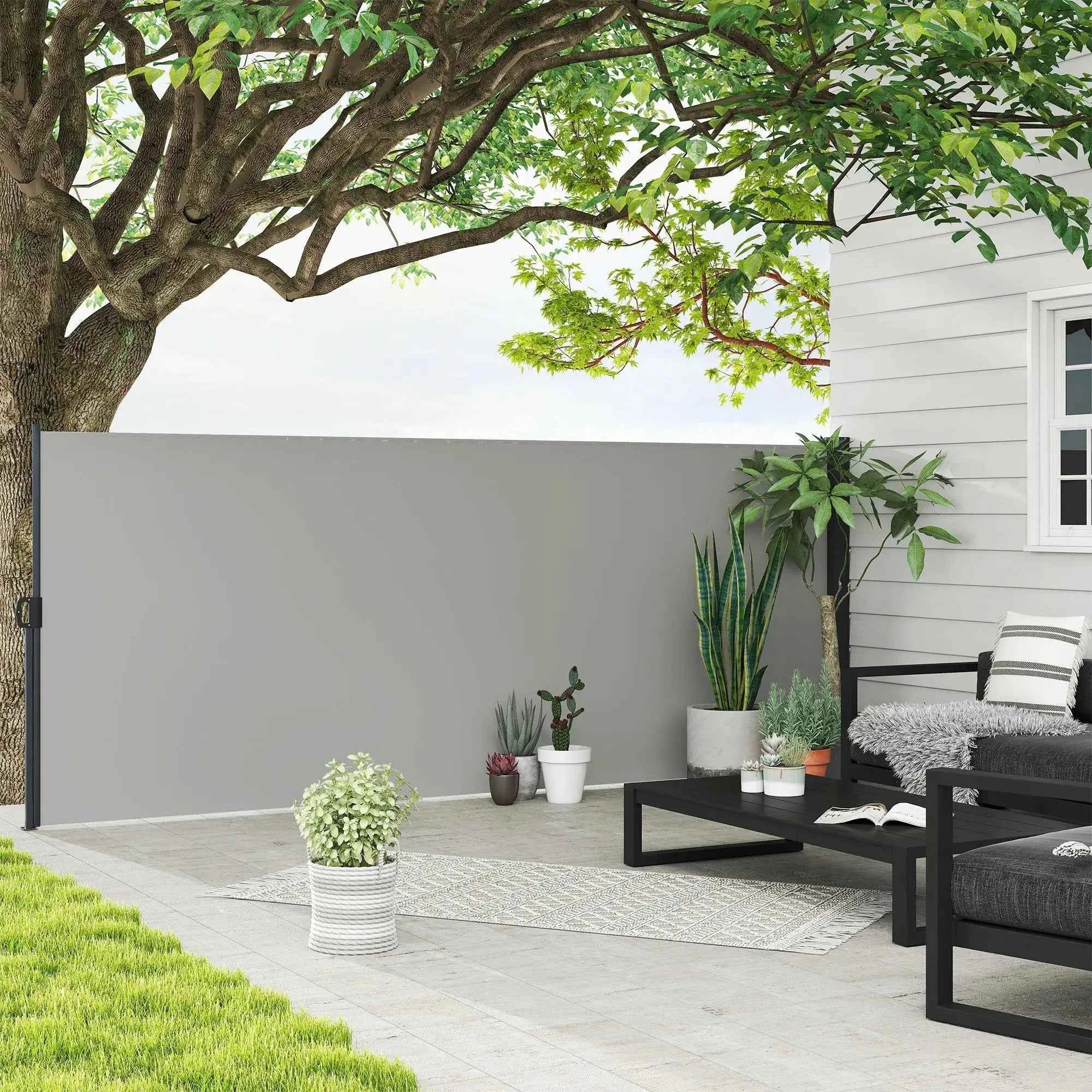 Brise-vue rétractable 400x160 cm gris