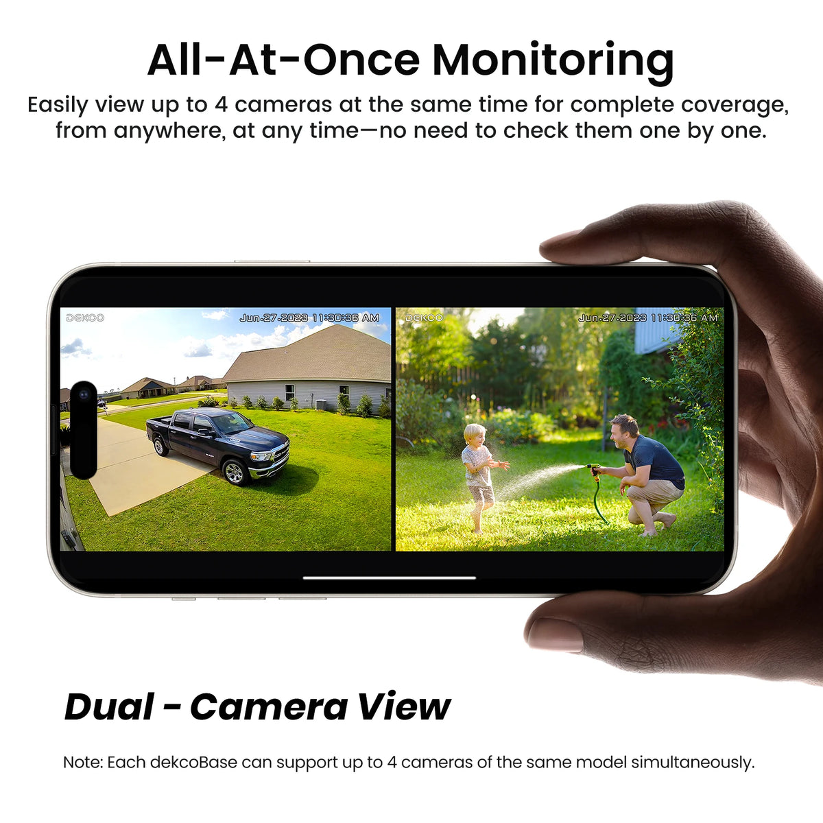 Dekco 5MP Wireless Solar Camera System 2 Cam Kit Outdoor WiFi Solar Security Camera Set Color Night Vision 2-Way Talk