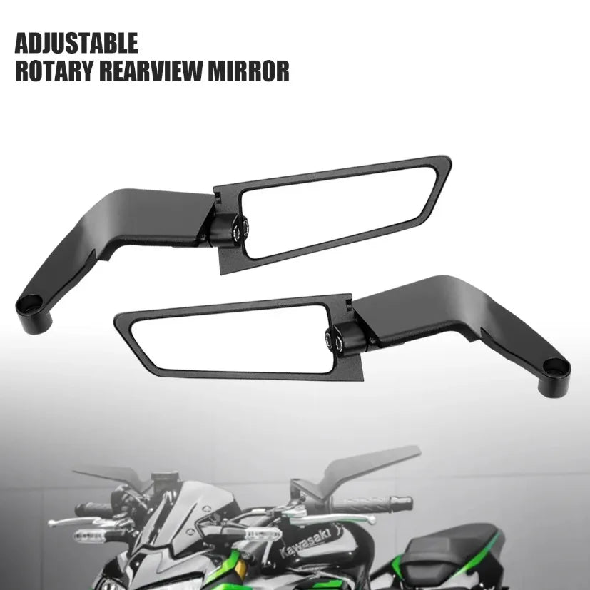 For Kawasaki Z900 Z650 2021 2022 2023 Motorcycle Mirrors Stealth Winglets Mirror Kits Adjustable Mirrors Motorcycle Wing Mirrors 