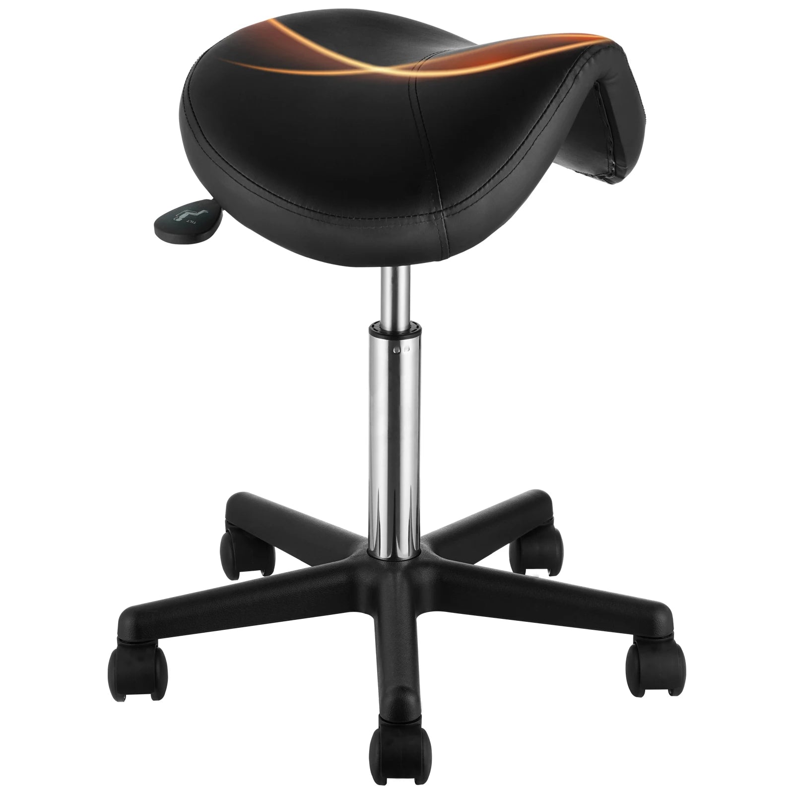 SucceBuy ergonomic saddle stool with 5 swivel casters, 360° rotation, 20.1–28 tuuman korkuis, säädettävä pyöreä tuoli barin, saunaan, toimistoon