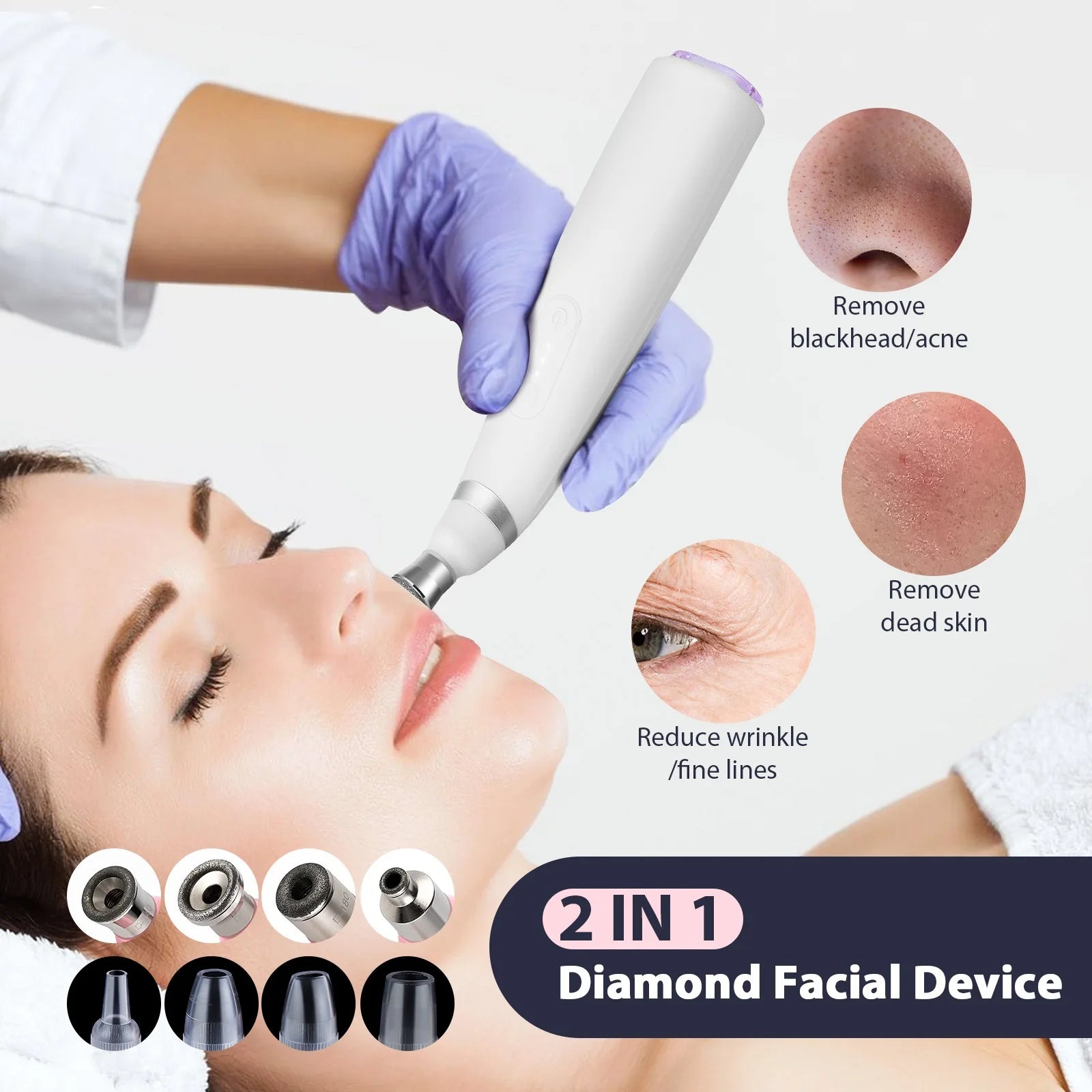 Diamantový mikrodermabrační přístroj pro hlubokou exfoliaci obličeje