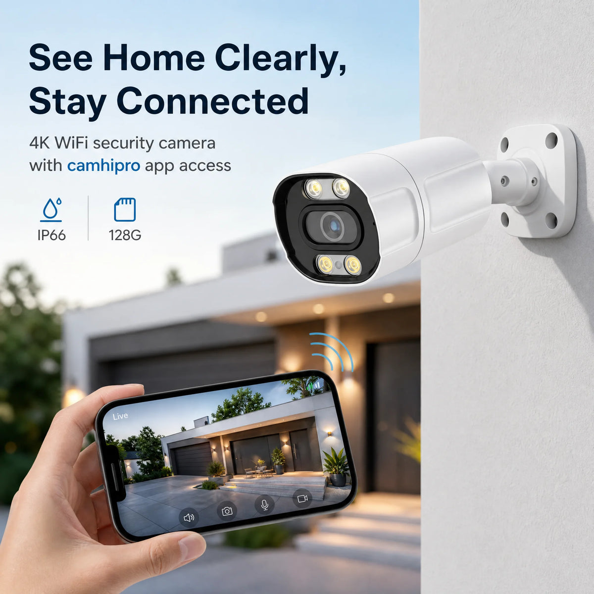 Câmara de Segurança IP Exterior 4K 8MP com Visiona Noturna