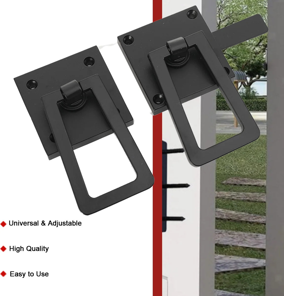 Heavy Duty Gate Latch Double Side Gate Latches Matte Black Fence Latch Garden Door Latch Pool Gate Latch