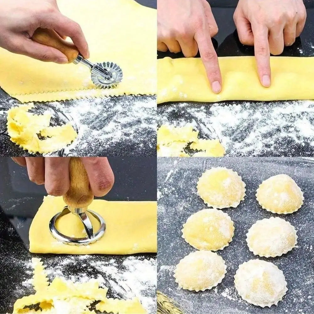 Options d’emporte-pièce à raviolis à manche en bois