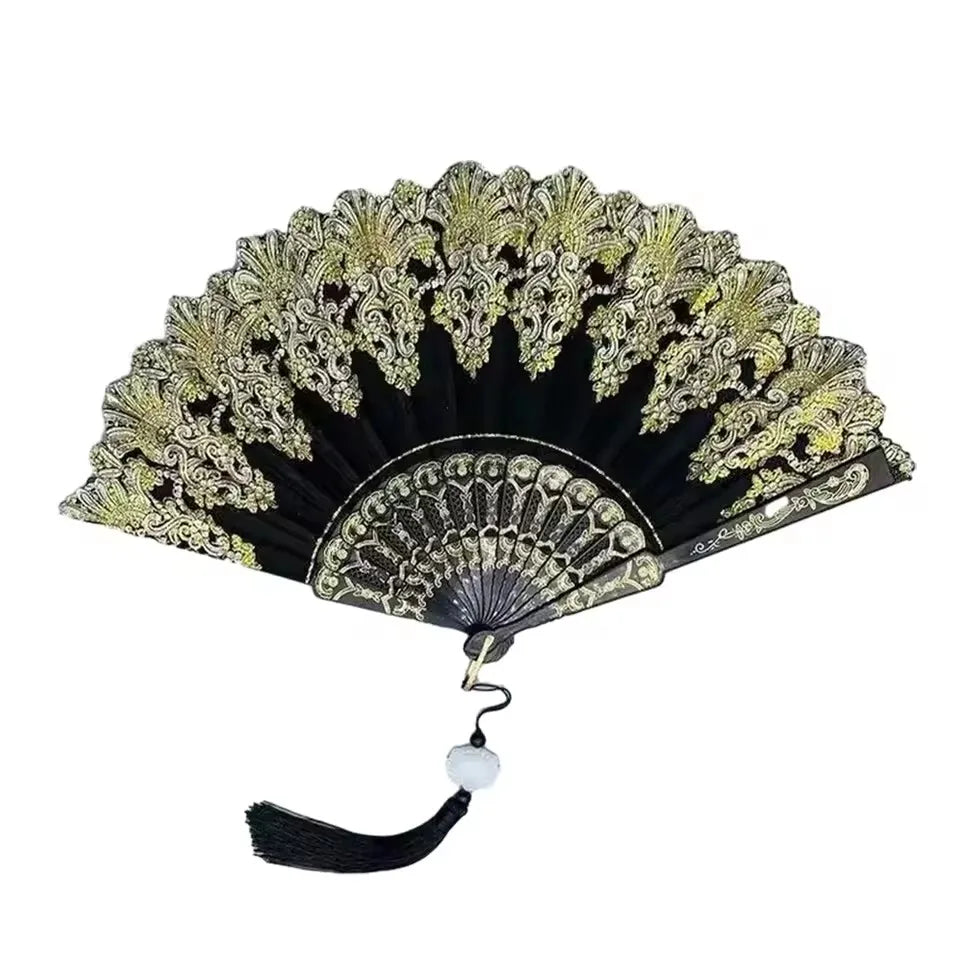 Chinese-Style Folding Hand Fan for Hanfu and Dance