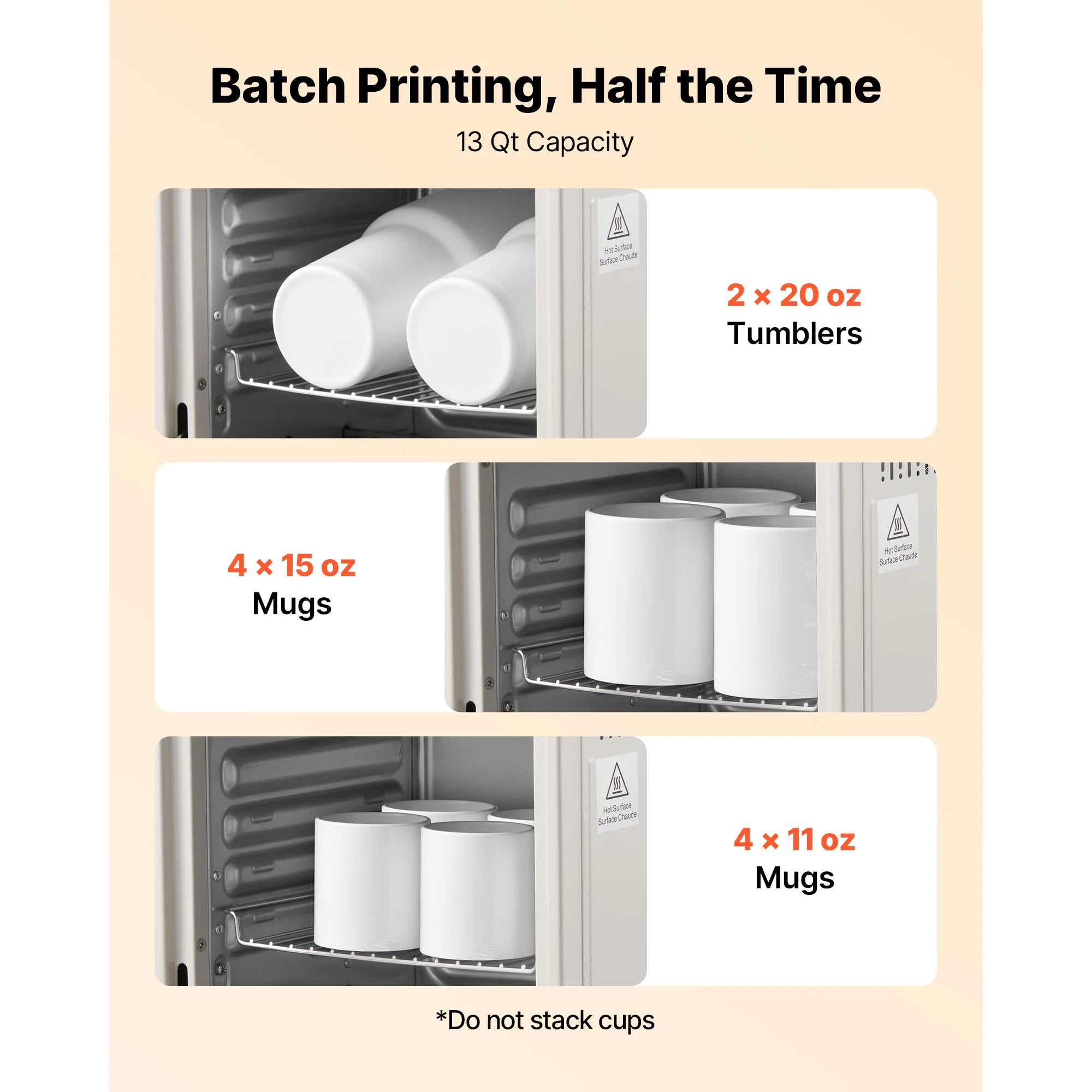 Four de sublimation pour gobelets et mugs Kit de chauffage 360° 12L/24L