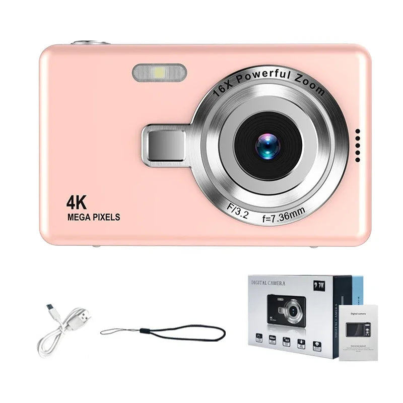 Kid CCD 1080P Digital Camera 96MP Autofocus Vlogging Camera 16X Zoom Video Camcorder 2.4 Inch IPS Screen for Adult Photography