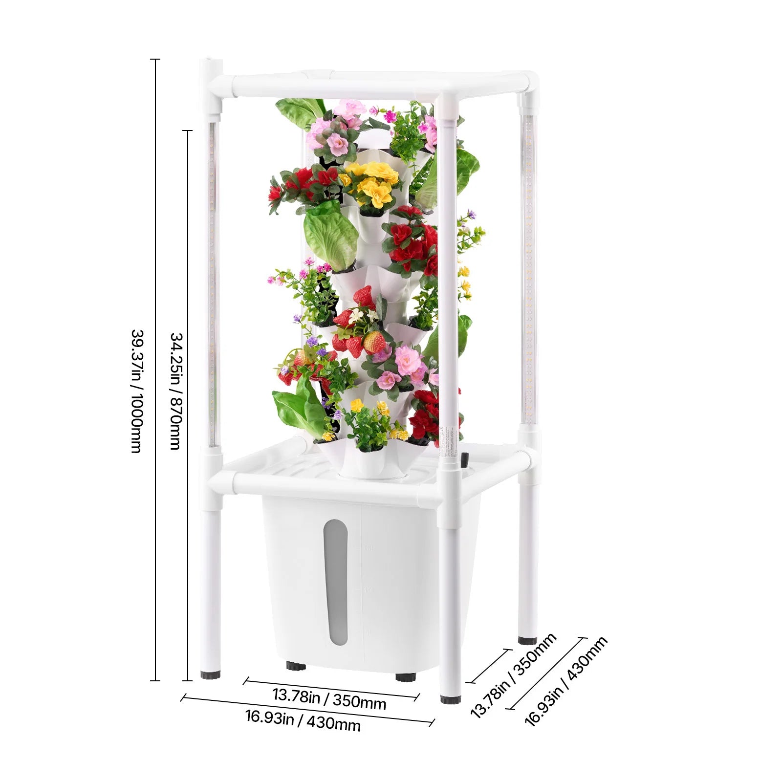 SucceBuy Hydropenisch KweekSysteem met 30 Pods, Vertical 6 Niveaus Hydroponische Tornade Tuin met Waterpomp voor Fruit en Groente