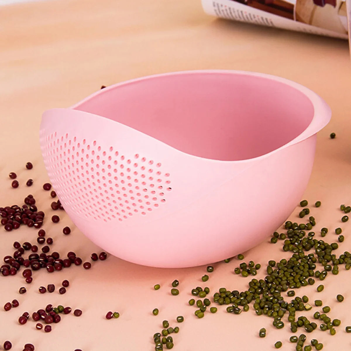 1/3pcs- Colander Rice Bowl Drain Basket Fruit Bowl Washing Drain Basket with Handle Washing Basket Home Kitchen Organizer 