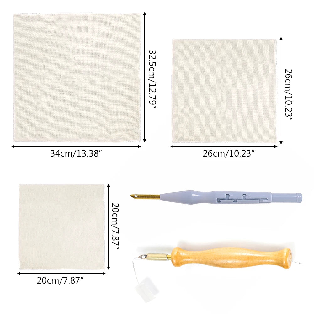 Cotton Punch-Needle Cloth or Embroidery Pen Options