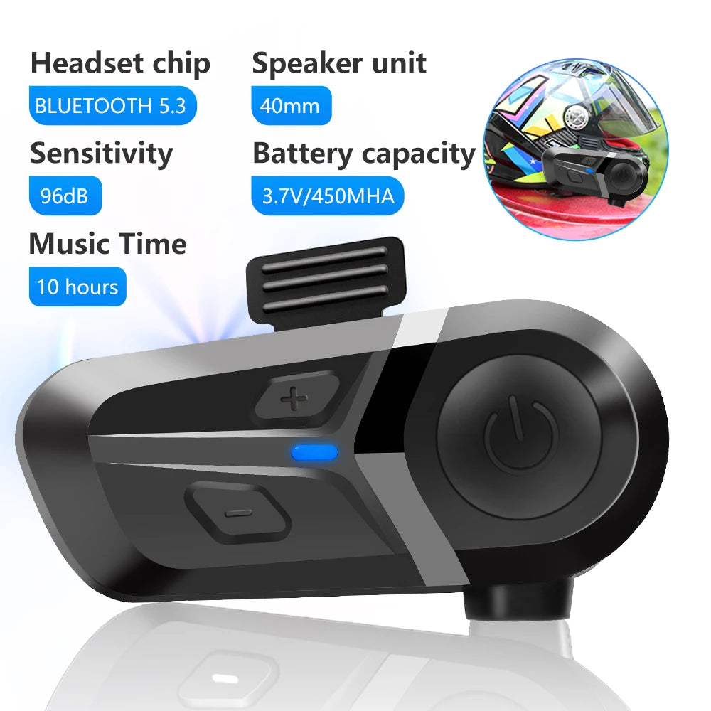 Bluetooth 5.3 Wireless Motorcycle Helmet Headset Hands-free Call Phone Motorcycle Waterproof Earphone Music Player Moto Helmet 