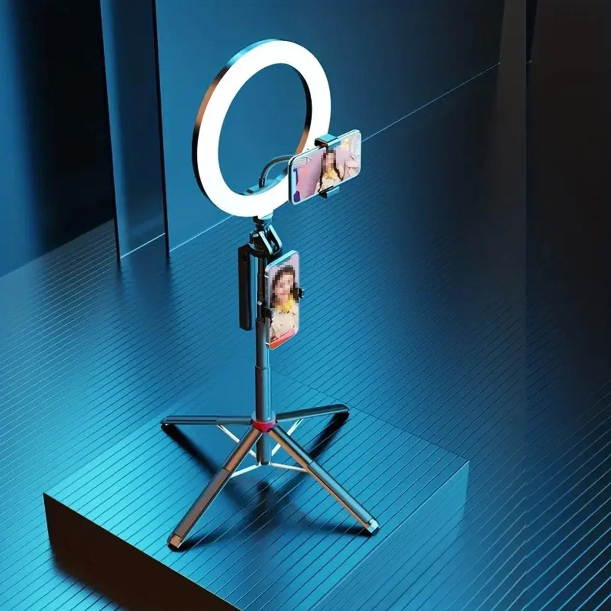 Portable camera tripod with wireless remote control and 360 ° rotation for video recording, video recording, and live streaming 