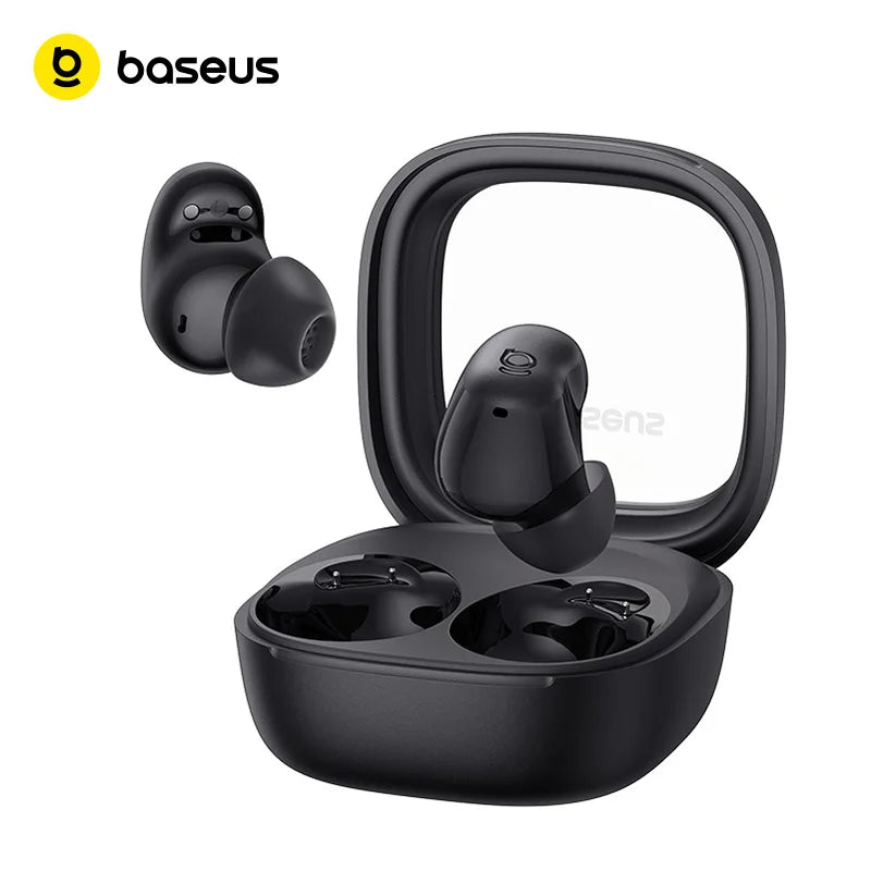 Căști fără fir Baseus Bass WM02s, Bluetooth 6.0, TWS, mini și compacte, confortabile la purtare, autonomie de 36 de ore, IPX5