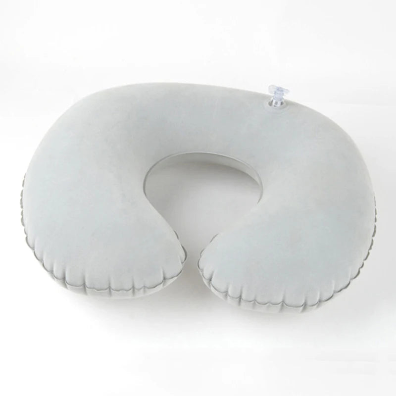 Almohada de viaje inflable para el cuello en forma de C